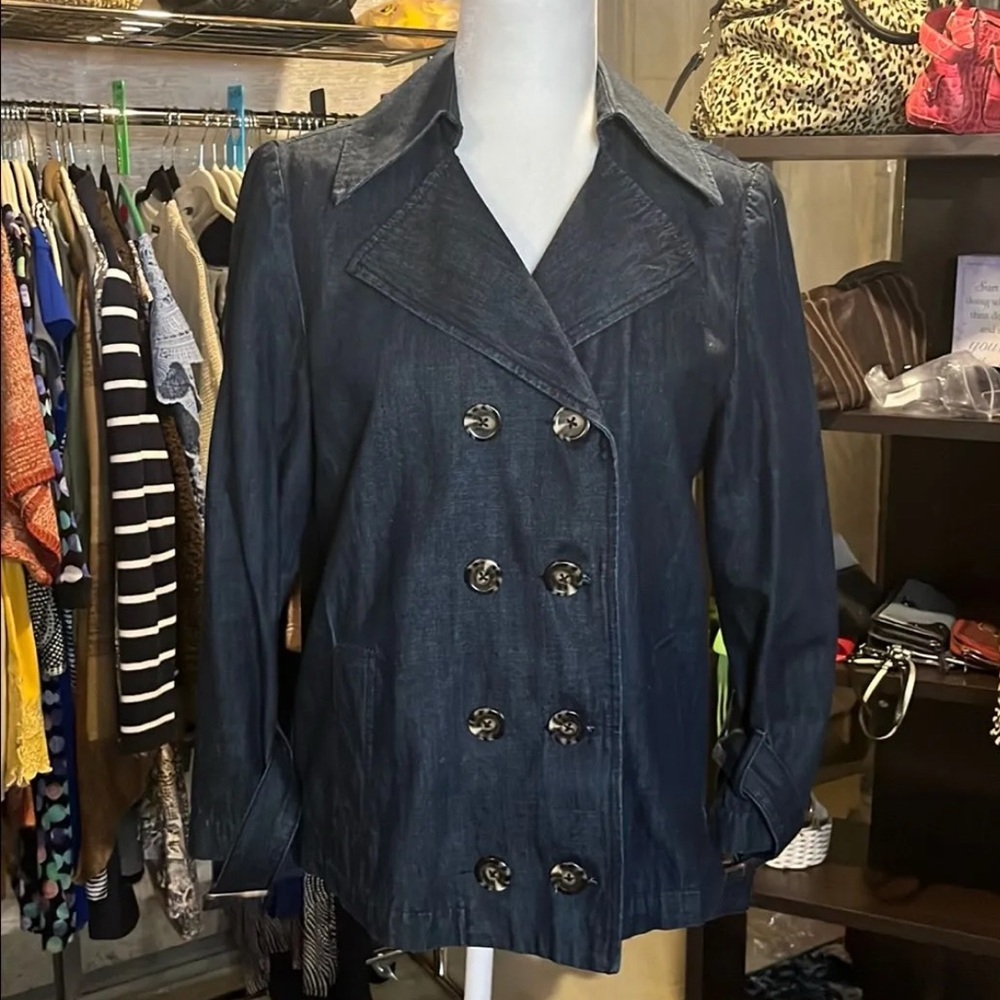 Denim trench jacket